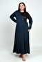 Women's Shoulder Leather Skirt Flared Plus Size Long Dress - 3