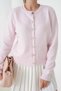 Women's Pink Crew Neck Button Detail Soft Textured Knitwear Cardigan - 2