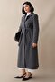 Lined Cashmere Double-Breasted Anthracite Coat - 4