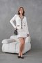 Women's Stone Button Detail Cardigan Skirt Knitwear Top and Bottom Set - 3