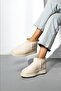 Beige Sheepskin Thick Sole Ankle Short Cold Resistant Suede Women's Boots & Bootie - 2