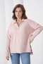 Women's Powder Polo Neck Zippered Oversized Knitwear Sweater - 6