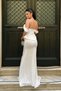 Satin Fabric Balen Detailed Evening Dress - White - 5