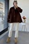 Premium Front Buttoned Oversized Gabardine Coat – Brown - 6