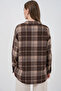 Women's Plaid Pattern Oversized Lumberjack Shirt 3854 Brown - 6