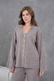 Women's Mink Self-Textured Buttoned Sweater Pants Knitwear Bottom-Top Set - 2
