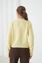 Women's Yellow Crew Neck Button Detail Soft Textured Knitwear Cardigan - 8