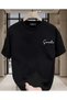 Men's Name and Feather B Printed O Oversized T-Shirt - 2