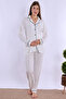 Effortt Ecru Robed Maternity and Postpartum Pajama Set - 5