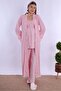 Effortt Pink Dressing Gown Maternity Pajama Set - 4