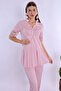 Cotton Comfortable Cut Maternity Pajama Set with Breastfeeding Feature Effortt - Pink - 5