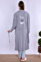 Effortt Maternity Maternity Pajama Set with Blue Dressing Gown - 3