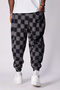 Unisex Jacquard Patterned Pleated Baggy Trousers - 4