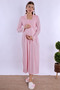 Cotton Maternity Nightgown with Breastfeeding Feature Effortt - Pink - 5
