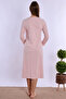100% Cotton Maternity Nightgown with Breastfeeding Feature Effortt - Powder - 3