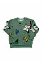 Girl's Fleece-Lined 100% Cotton Green Butterfly Printed Pajama Set - 5