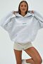 Women's Oversized Sweatshirt Hoodie CHMP STUDIOS Gray – Hooded, 3-Thread Fleece, Kangaroo Pocket