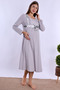 100% Cotton Maternity Nightgown with Breastfeeding Feature Effortt - Gray - 5