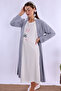 Effortt Pink Maternity and Postpartum Nightgown Set with Robe