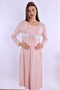 100% Cotton Maternity Nightgown with Breastfeeding Feature Effortt - Powder - 2