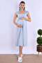 Effortt Blue Maternity and Postpartum Nightgown Set with Robe - 5