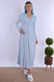 Cotton Maternity Nightgown with Breastfeeding Feature Effortt - Blue - 4