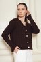 Women's V-Neck Pearl Button Soft Textured Hair Knitwear Cardigan 70917 - 2