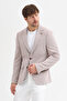 Moreto Men's Burgundy Cotton Blended Stretch Fabric Dobby Mono Collar Sport Slim Fit Blazer Jacket - 5