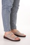 Men's Genuine Leather Slippers with Removable Sole and Special Velcro Rl.5302 Mink - 4