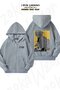 Unisex Demon Slayer Zenitsu Printed Oversized Back Printed Zippered Hooded Cardigan