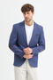 Domingos Men's Brown-Navy Blue Cotton Elbow Slim Fit Sports Blazer Jacket
