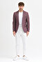 Domingos Men's Burgundy Cotton Elbow Slim Fit Sports Blazer Jacket - 4