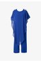 Women's Plus Size Blue, One-Piece Jersey, Chiffon Top, Shoulder Detail, Wide Leg Evening Jumpsuit 65N39019 - 7