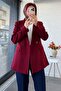Slim Fit Women's Blazer Jacket – Burgundy - 2
