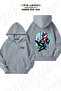 Unisex Vox Hazbin Hotel Printed Oversized Back Printed Zippered Hooded Cardigan