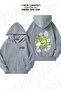 Unisex Hat Tennis Ball Printed Oversized Back Printed Zippered Hooded Cardigan