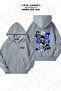 Unisex Isagi Yoichi Blue Lock Printed Oversized Back Printed Zippered Hooded Cardigan