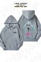 Unisex Hatsune Miku Printed Oversized Back Printed Zippered Hooded Cardigan