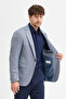 Piramo Men's Navy Blue Polyviscon Fabric Elbow Slim Fit Sports Blazer Jacket - 5