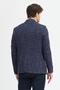 Fileno Men's Burgundy-Navy Blue Thick Mono Collar Slim Fit Blazer Jacket - 8