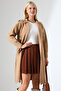 Women's Hooded Oversized Casual Long Pocket Knitwear Cardigan Dvka-0699 - 2