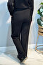 Snap Button Detail Palazzo Pants 16118 Black - 3