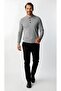 Dark Gray Standard Fit Slim Fit Polo Collar Buttoned Plain Long Sleeve Knitwear - 5