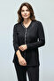 Women's Front Closed Button Detail Stone-Embellished Narcissus Seasonal Bluse - 4