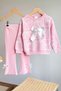 My Little Girl's Cicileri Bow Detailed Girls' 2-Piece Set - Light Pink - 2