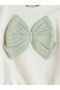 Ecru Bow Detailed Baby Girl Sweatshirt and Leggings - 3
