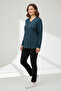 Women's Front Closed Button Detail Stone-Embellished Narcissus Seasonal Bluse - 2