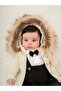 Chic Furry Bow Tie Baby Boy 3-Piece Salopet Set - 2