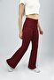 Women's High Waist Stretch Fabric Stretchy Flared Pants Leggings Burgundy - 8