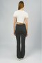 Women's High Waist Stretch Fabric Stretchy Flared Pants Leggings Anthracite - 6